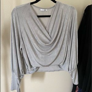 Fashion Nova Silver Slinky Crop